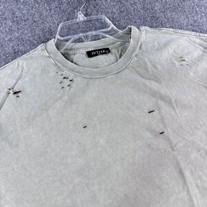 Zutter USA Mens Distressed Mineral Wash T-Shirt Sage Green Short Sleeve Size M